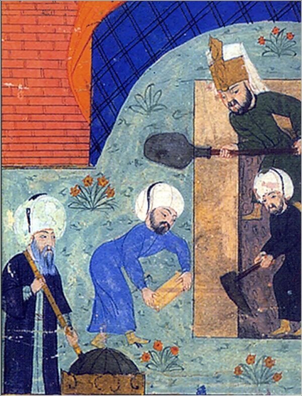There is possibility that Mimar Sinan is painted left at this painting
