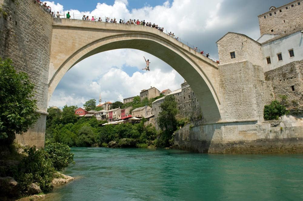Old Bridge Mostar Jump in Neretva